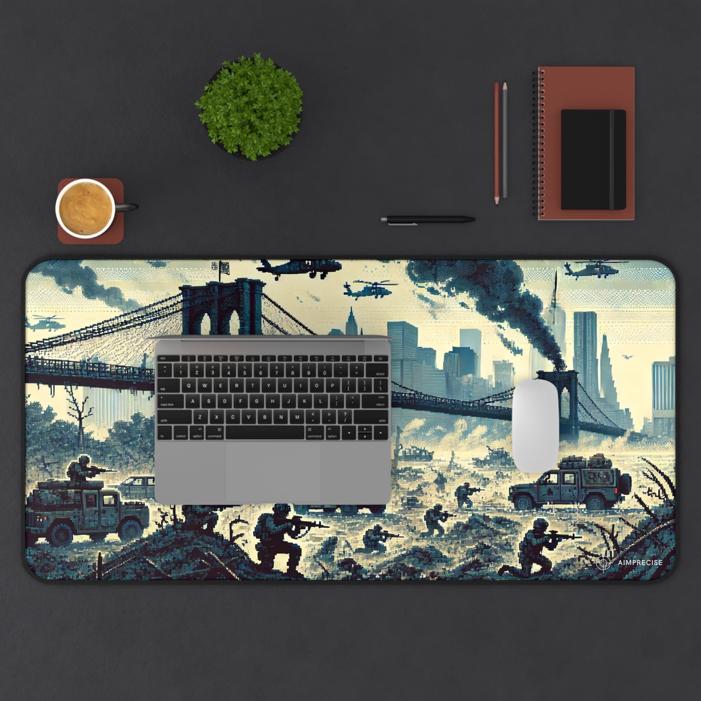 Pixel Art Battle in New York Mouse Pad - AimPrecise