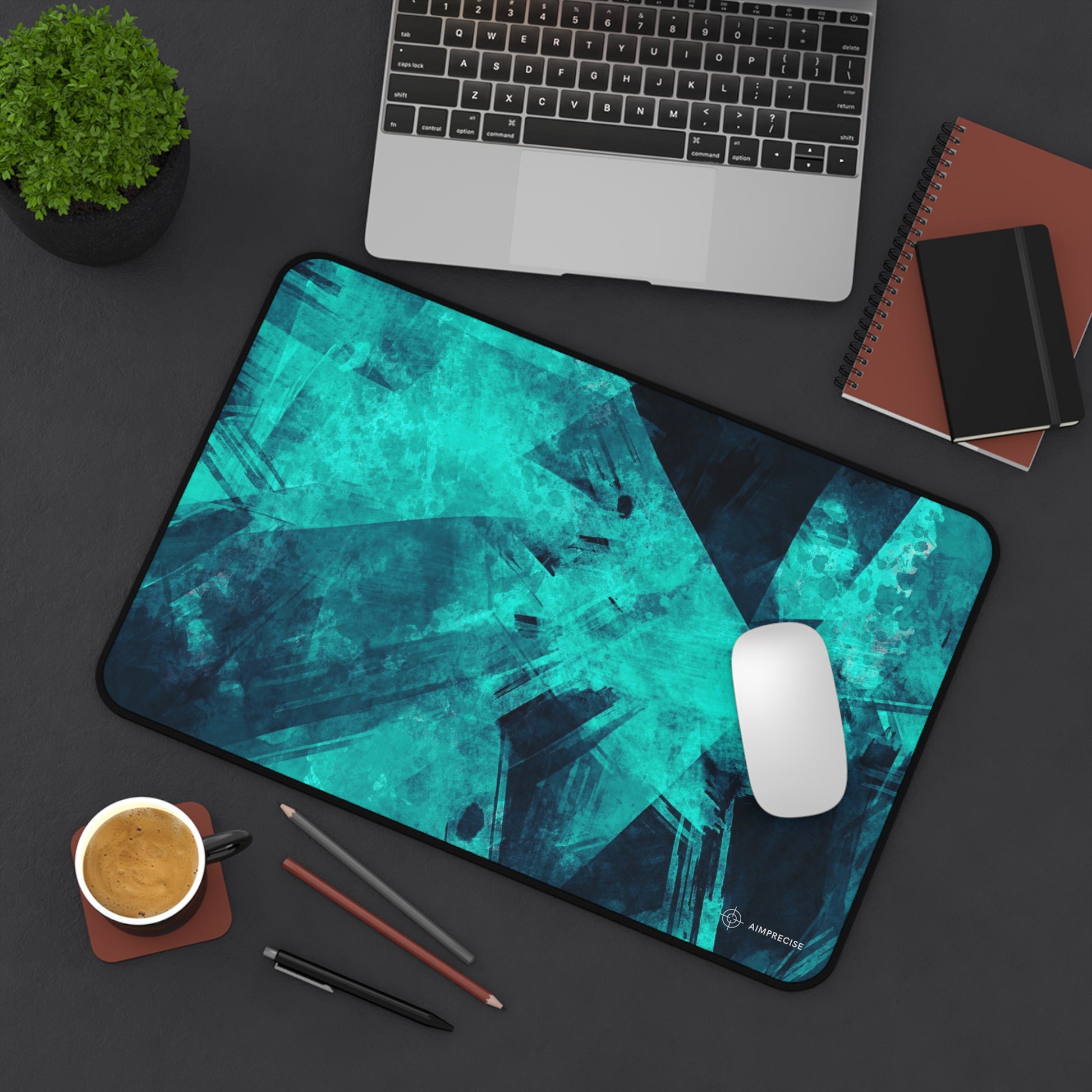 Modern Teal Texture Mouse Pad - AimPrecise