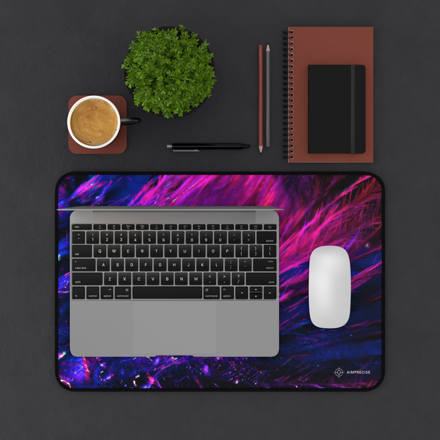 Neon Feather Mouse Pad - AimPrecise