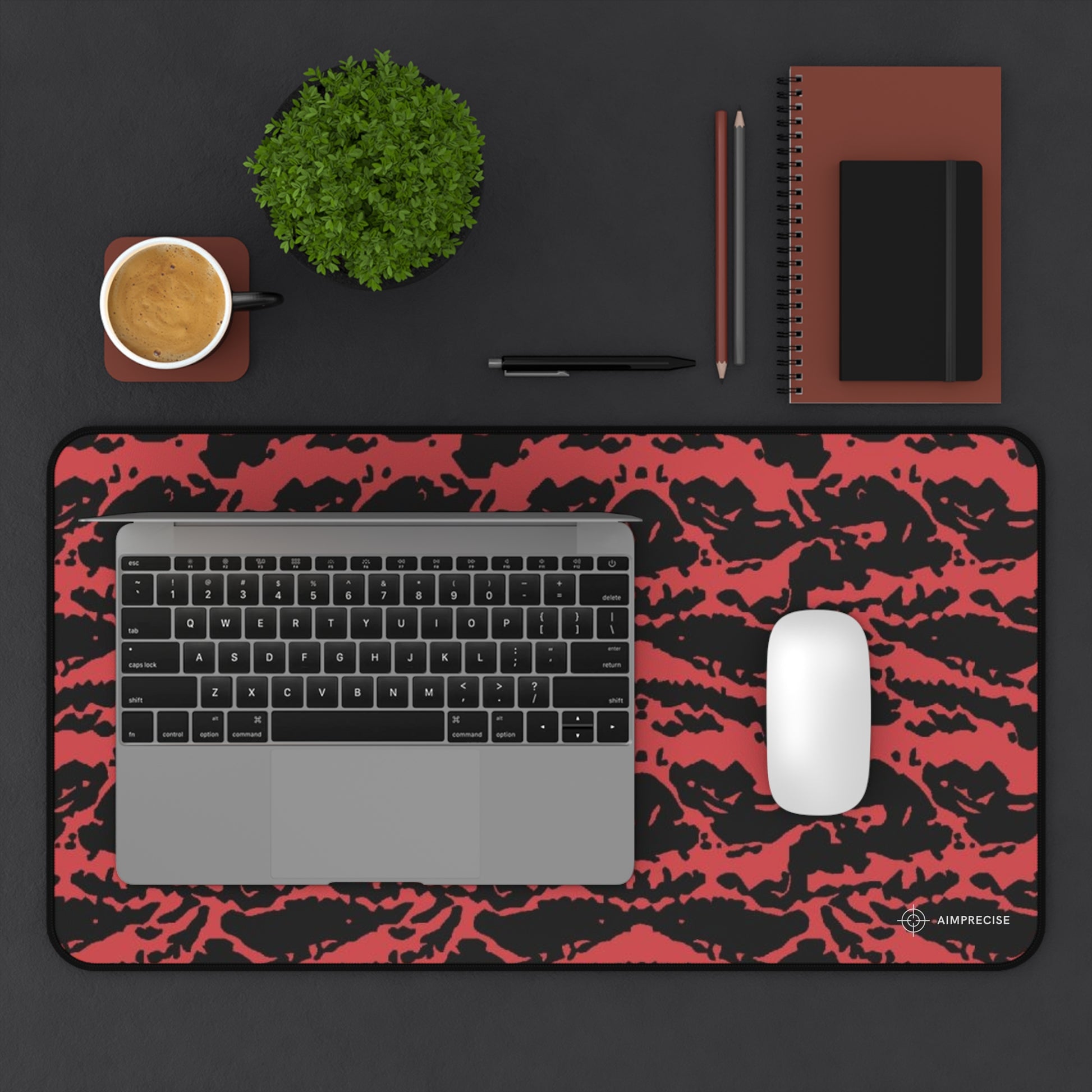 Red Tiger Camo Mouse Pad - AimPrecise