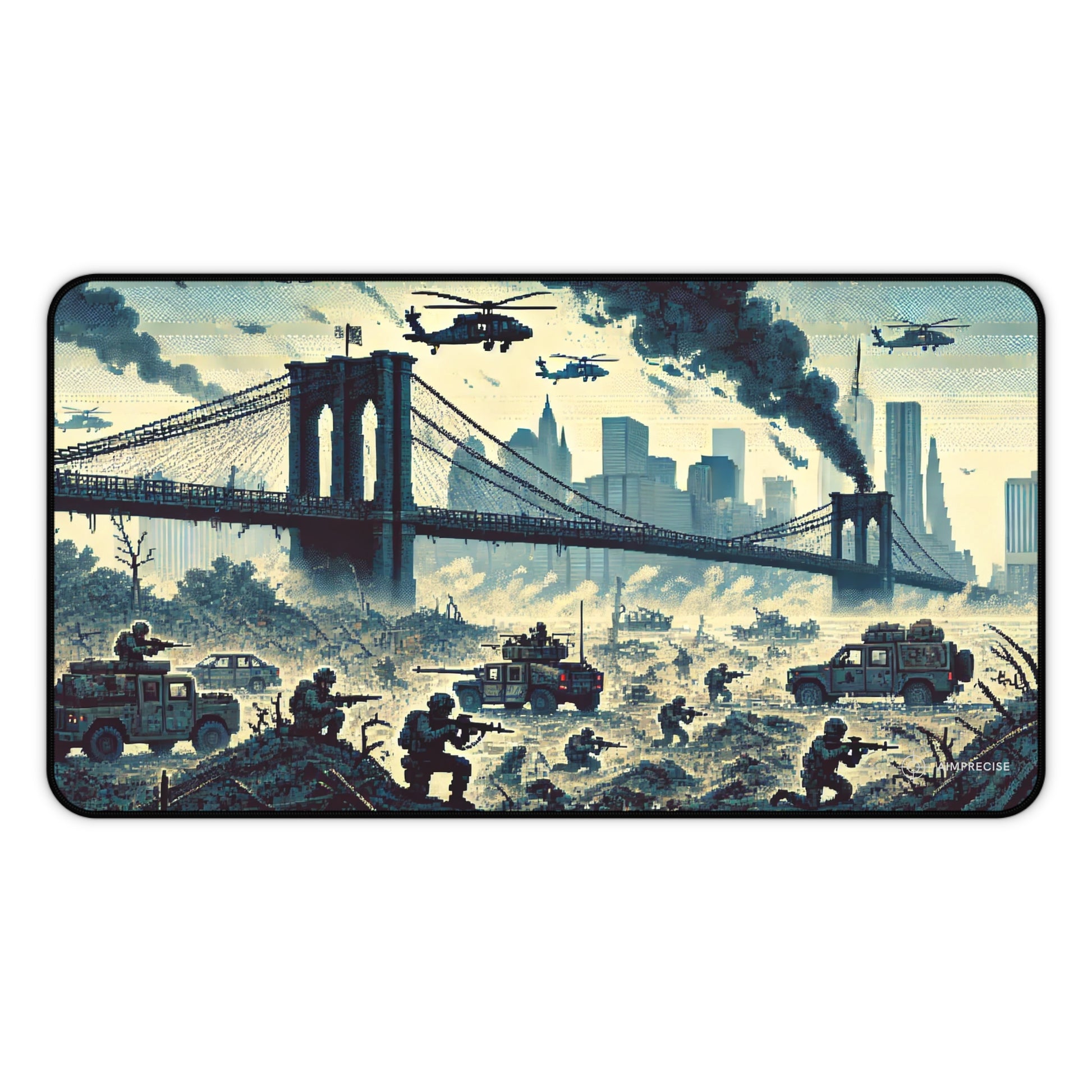 Pixel Art Battle in New York Mouse Pad - AimPrecise