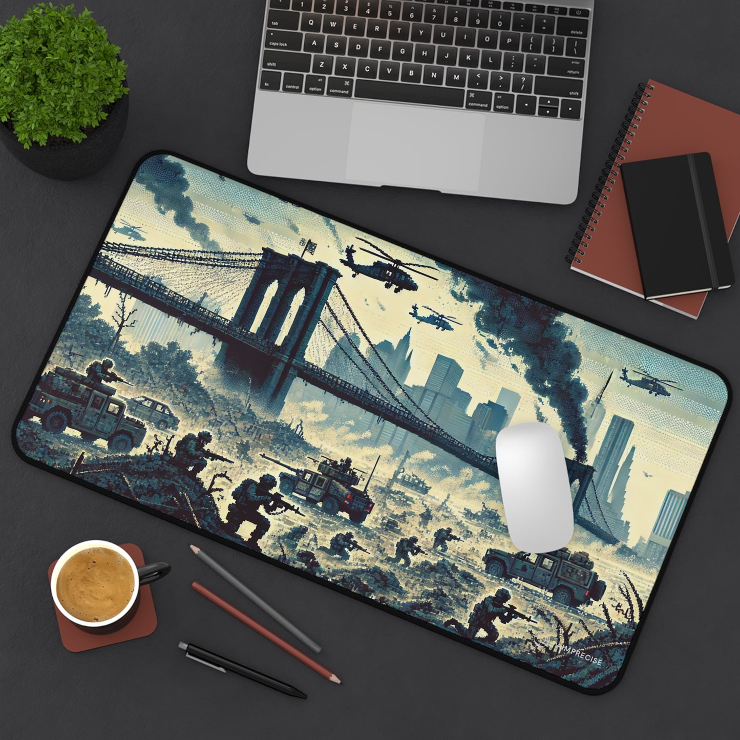 Pixel Art Battle in New York Mouse Pad - AimPrecise