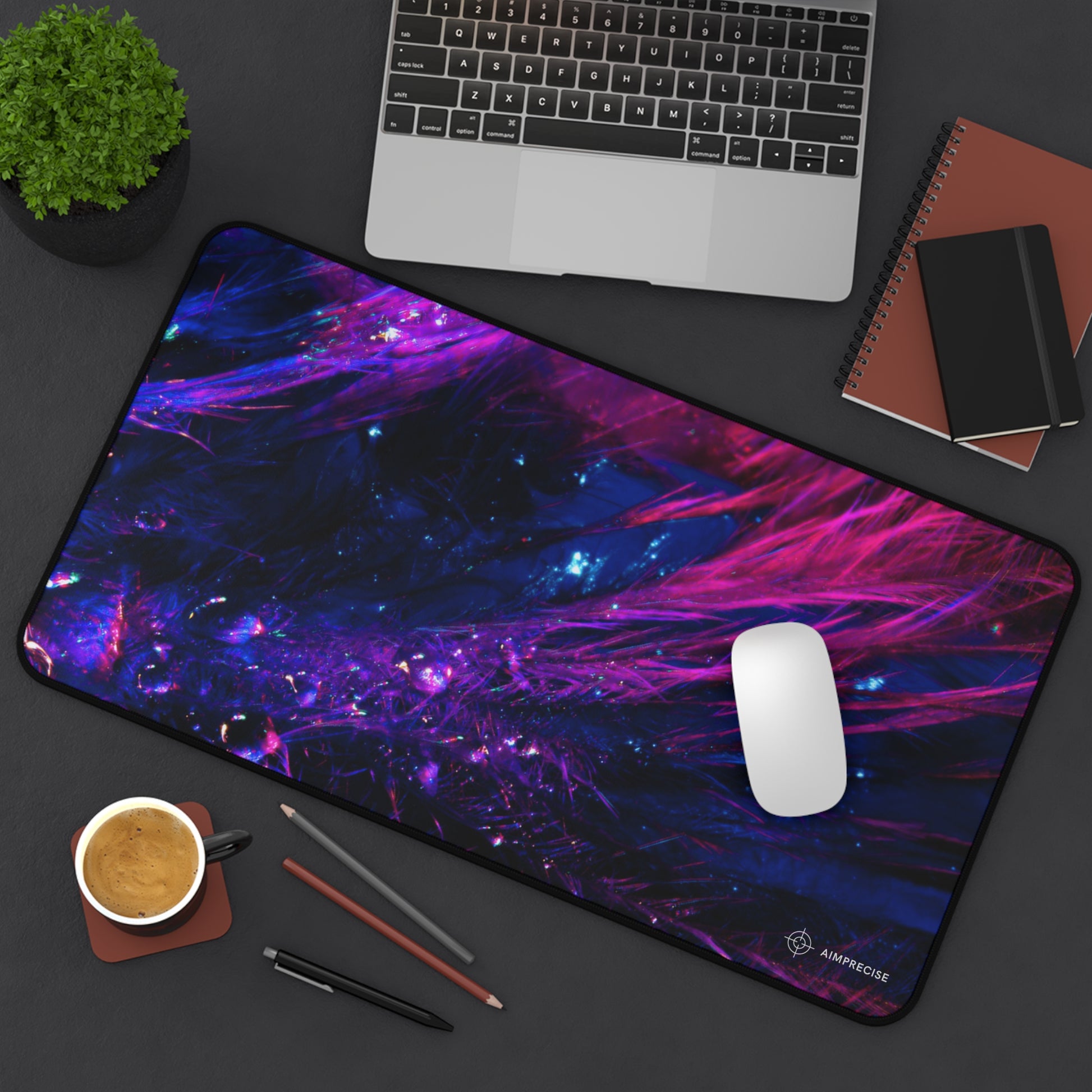 Neon Feather Mouse Pad - AimPrecise