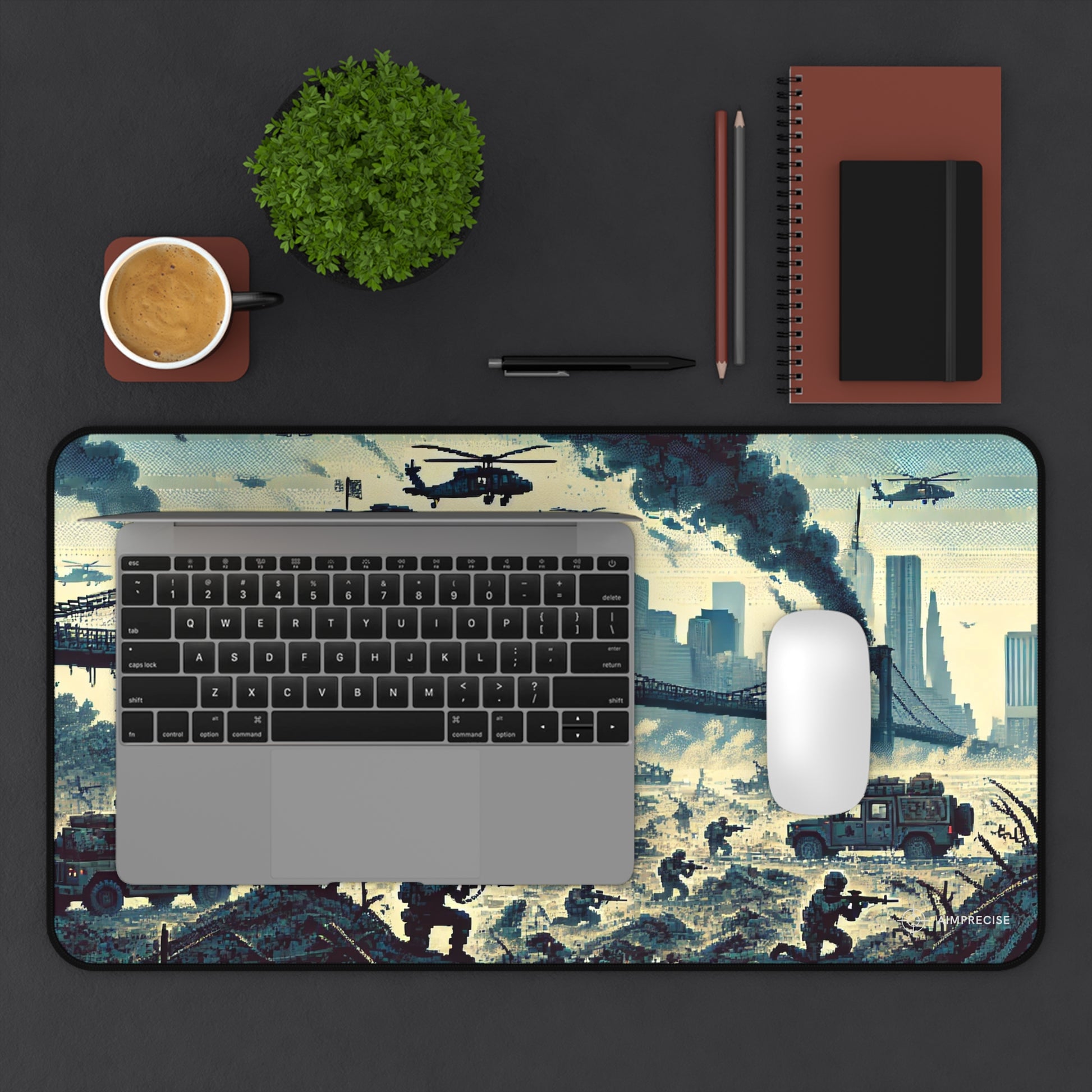 Pixel Art Battle in New York Mouse Pad - AimPrecise