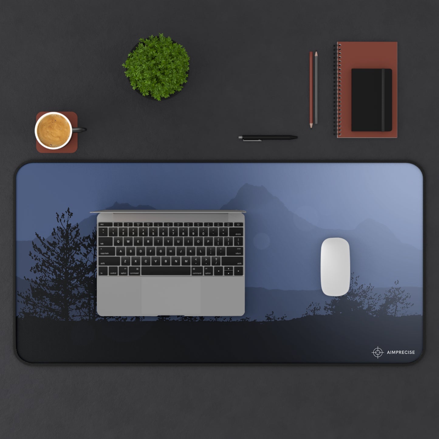 Midnight Mountain Silhouette Mouse Pad - AimPrecise