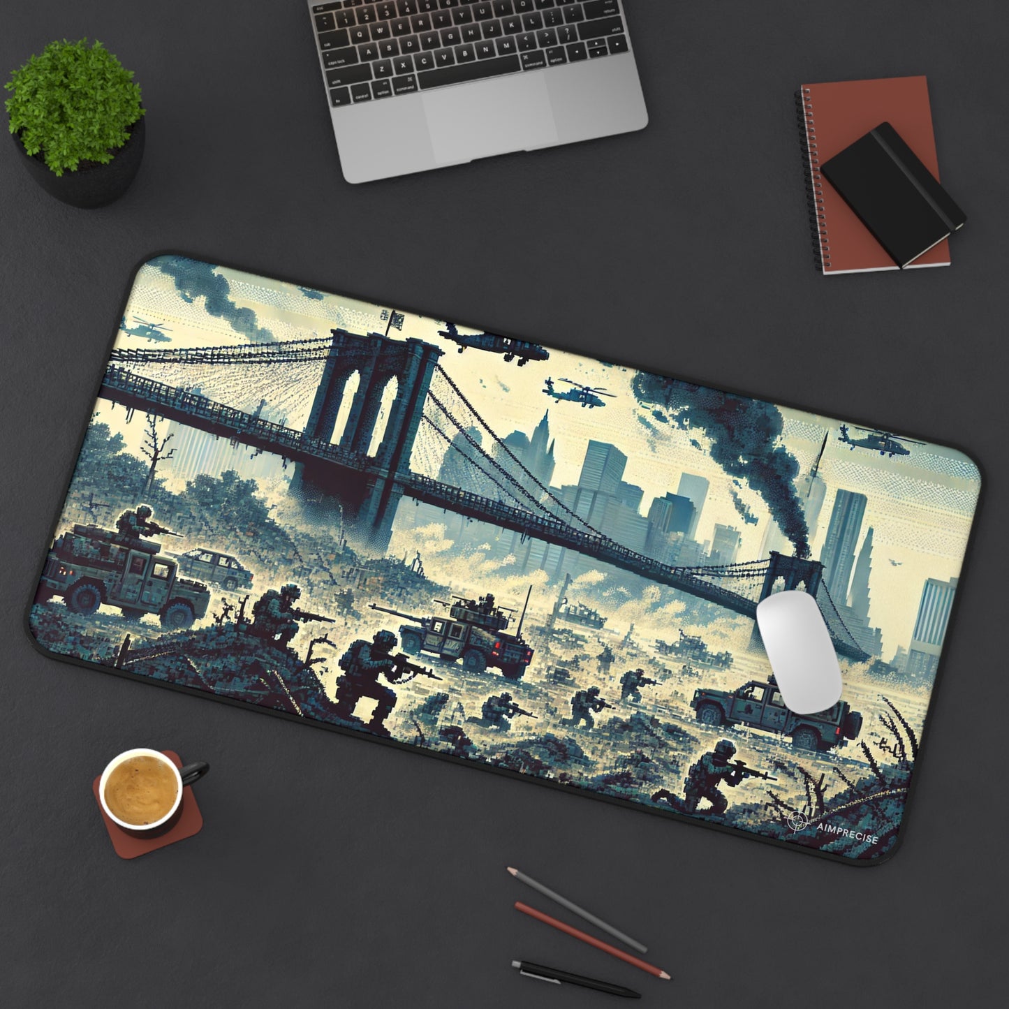 Pixel Art Battle in New York Mouse Pad - AimPrecise