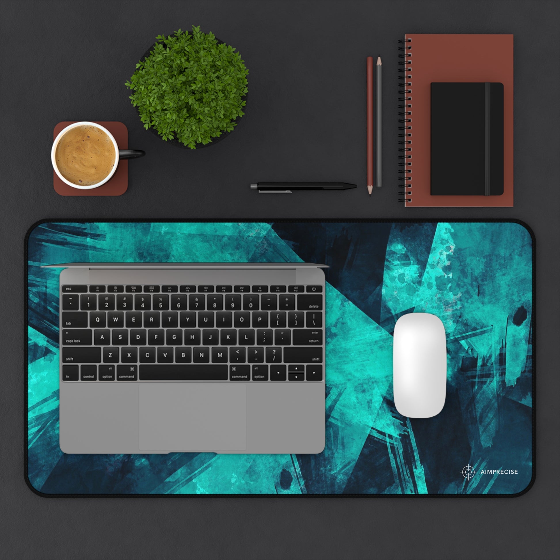 Modern Teal Texture Mouse Pad - AimPrecise