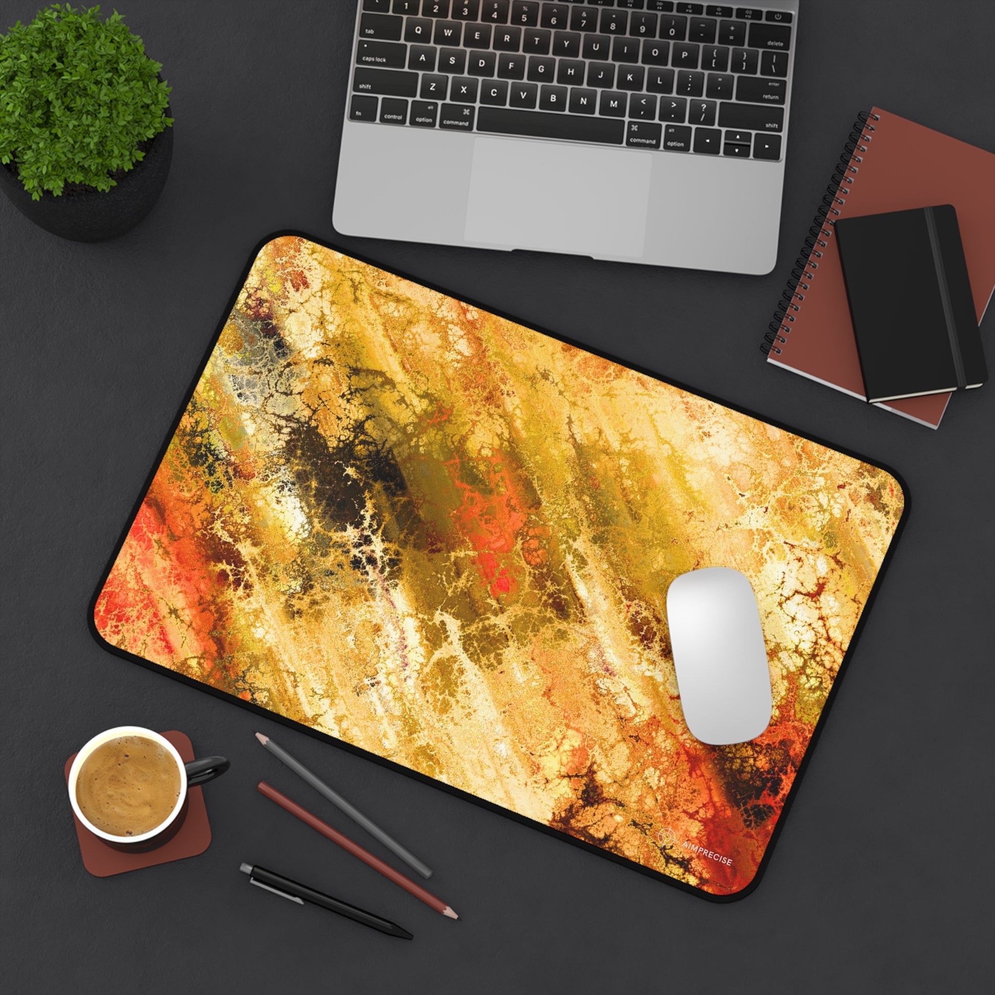 Abstract Gold Fusion Mouse Pad - AimPrecise