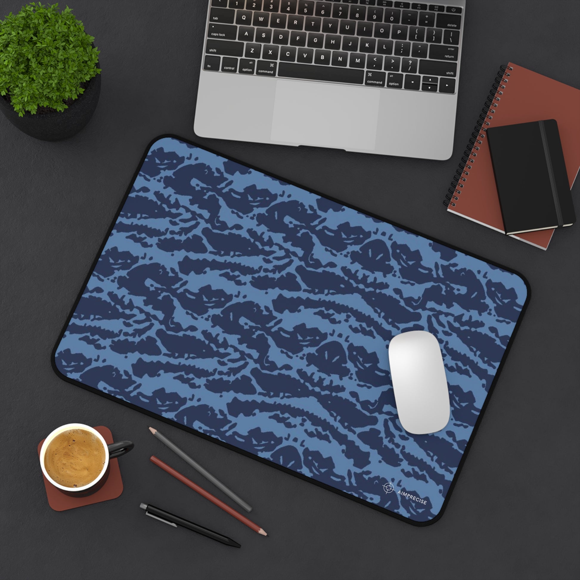 Blue Tiger Camo Mouse Pad - AimPrecise